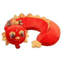 Wholesale Dragon Luck U-shaped Neck Pillow Ideal Gift For New Year And Festivals raudona