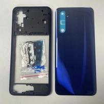 For Realme 6 RMX2001 Full Housing Case Middle Frame  Battery Back Cover Rear  With Camera Lens Repair Parts gray