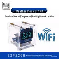 ESP8266 IoT Weather Clock Kit: WiFi Module for Time, Temperature, and Humidity Assembly Weather Clock Kit