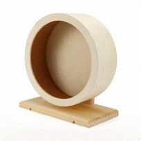Hamster Wheel with Stand Wooden Running Freestanding for Hamsters, Cages, Habitats Small Running Wheel beige