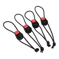 4Pcs Fishing Rod Cable Ties Adjustable Reusable Scratch Resistant Elastic for Skis Extension Cord Hose Rope black