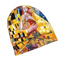Gustav Klimt Painting Art Modern Adult Beanie Designed to with Laid-Back Street Style Or Elevate Easy Outfits with Understated Edge One Size yellow