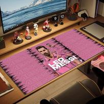 Messi Pink Jersey Color Mouse Pad Large Gaming Table Cushion Non-slip Laptop Tablet Big Mousepad XXL Mat Mini PC Playmat With Lock edge 30cmx60cm(11.8x23.6inch) brown