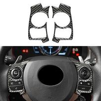 Carbon Fiber Steering Wheel Button Trims For LEXUS IS250/300/350 2014-2017 black