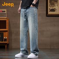 JEEP Men's American Retro Loose Straight-Leg Jeans 29 gray