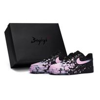 Nike Air Force 1 07 Slip Resistant Abrasion Resistant Low top Skateboard Shoes Unisex Black Pink CW2288-001(Team80-S-BOX) 38.5