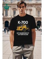 Men's & Women's Kirowetz K700 Heavy-Duty Construction Truck T-Shirt - 180gsm German Tractor Logo & K-700 Number Design, All-Season Comfort Fit Casual 3XL white