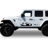 2 vnt. Automobilio šoninės durelių lipdukai Jeep Renegade Patriot Wrangler JK JL Trail Hawk Rubicon Compass Viniliniai lipdukai Dekoro priedai Glossy Black gray