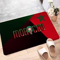 Morocco Flag Room Mats Retro Multiple Choice Living Room Kitchen Rug Non-Slip Welcome Rug 80cm x 160cm white