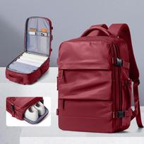 Ryanair Cabin Bag 40x20x25cm Vacuum Travel Backpack Waterproof Hand Luggage with Shoe Pocket for Men raudona