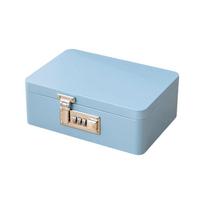 Flip Top Design Combination Lock Storage Box Solid Color Jewelry Storage Box  Home Office mėlyna