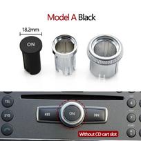 Car Front Center Console Radio CD Player Buttons ON Knob Switch Cap Cover For Benz A C E GLK GLA ML GL CLS W176 W246 W156 W204 Model A Piano Black gray