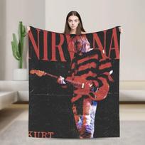 Nirvana Veido Juosta Antklodė Super Minkšta Juokinga Pliušinė Mėtoma Antklodė Sofai Kėdei Kelionei Flanelinė Paklodė Lovos Užvalkalas 30x40in brown
