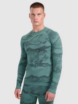 4F Vyriškas termoaktyvus besiūlis apatinis trikotažas (viršus) - žalias L/XL