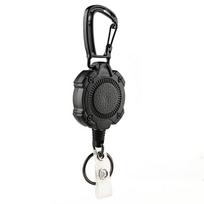 80CM Multifunctional Roll Retractable Keychain Bag Recoils ID-Card Holder Keyring Keychain Stainless Steel Rope Keyring 1 gray