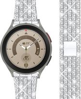 Diamond Band for Samsung Galaxy Watch 7/FE/6/5/pro/4/Classic/3/active 2 Metal bracelet Huawei GT/2/3 pro 6 5 4 20mm 22mm strap Galaxy watch 7-FE sidabras