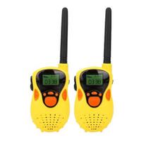 100M Mini Portable Walkie Talkie Electronic Radio Interphone Children Kids Toy Gift for Outdoor geltona