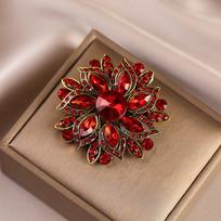 High-End Exquisite  Flower Brooch Coat Cardigan Suit Pin Brooch Female Elegant Atmosphere Clothing Accessories brown