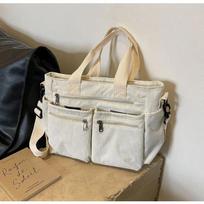 Casual Corduroy Messenger Bags Large Capacity Commuter Mummy Portable Shoulder Bag Multi Layers Camping Tote Bags smėlis