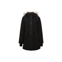 Canada Goose Rosemont serijos Raudonos etiketės šilta parka su gobtuvu, vidutinio ilgio, balto ančių pūkų striukė, moteriškas viršutinis drabužis 3030L-61 S black