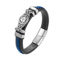 Odos Pintos Vikingų Apyrankės Vyrams Berniukams Vintage Trikampis Vegvisir Amuletas Skandinaviška Apvyniojama Apyrankė Ant Riešo Apyrankės 19cm gray