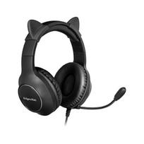 kruger&matz gamer kids juodos spalvos žaidimų ausinės į ausis