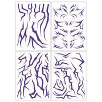 4 vnt. Anime figūrėlė KPop Rumi Kang Cosplay rekvizitas Tatuiruočių lipdukas Rumi tatuiruočių lipdukas Demonizuojantis lipdukas Helovino vakarėlio rekvizitams set purple