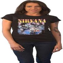 Nirvana T Shirt Unplugged Photo Band Logo Official Womens Black Size XXL S juoda