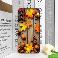 Vintažinis rudens klevo lapų rašto telefono dėklas, skirtas Samsung Galaxy A56 A14 A55 A16 A54 A36 A53 A52 A51 A50 5G, minkštas dėklas Galaxy A40 black
