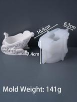 Sleigh Candle Cup Silicone Mold DIY Christmas Ornaments Flower Pot Craft Making Plaster Resin Storage Box Casting Molds Home Dec brown