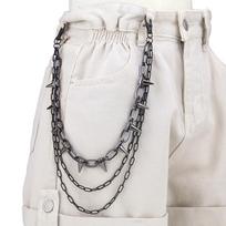 Hip Hop Punk Rock Metal Pants Waist Chain Men Women Key Chain Trousers Chain Wallet Keychain Jeans Unisex Hip-Hop Jewelry Gift gray