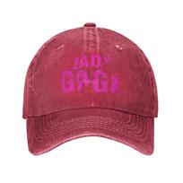 Lady Gaga Mayhem Album Logo Washed Denim Cap Casual Baseball Caps Adjustable Hat Summer Unisex Baseball Hats One Size pink