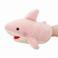 Interactive 20cm Size Shark Hand Puppet Cute Cartoon Stuffed Plush Animal Toy Plush Simulated Shark Animal Toys Educational Toys rožinė