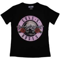 Guns N Roses - Classic Logo - Ladies Junior Black T-shirt XXXXL gray