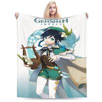 genshin impact game Blankets Flannel  Cozy Soft Throw Blankets for Sofa Bedspread 150x200cm gray