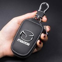 Automobilio raktų pakabukų dėklai Odinės raktų piniginės Namų tvarkytojo raktų organizatorius Mazda M3 M6 MP Skyactiv Axela Atenza Biante BT-50 CX-30 gray
