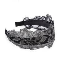 Lace Wash Face Korean Style Hair Hoop Mother Headdress Women Hair Hoop Wide Edge Headband B gray
