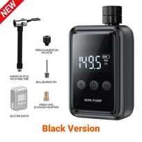 150 PSI Portable Pocket Bike Electric Air Pump Digital Display Mini Fast Compressor MTB Road Tire juoda