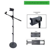Floor-Standing Microphone Boom Arm Stand for Phone/Tablet Live Streaming and K-Song Shooting gray