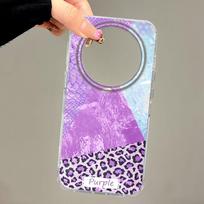 Splicing Purple Leopard Print for Honor 400 Lite X9c 200 Pro 90 Smart X8b X7d X9a X9b X8c X8a X7b Phone Case Not Yellowing Cover Honor 200 Lite white