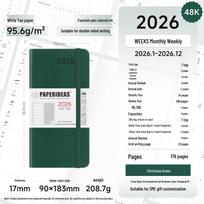 2026 Portable Weekly Planner: Leather-Covered Diary & Time Management Book white