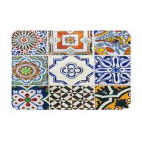 Colorful Portuguese Tile Non-slip Doormat Floor Mat Absorbent Mat Carpet Rug for Kitchen Entrance Home Bathroom Footpad Mats 1p40x60x1cm gray