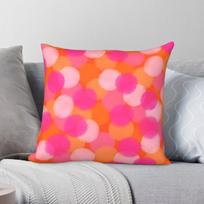 Hot Pink Orange Brush Effect Square Pillowcase Polyester Linen Velvet Printed Zip Decor Pillow Case Home Cushion Cover Wholesale 30X30CM pink
