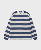 LE TIGRE Rugby Stripe Longsleeve T-Shirt (Ecru-Blue) Ecru-Blue/L white