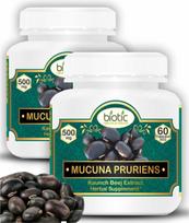 Biotic Mucuna Pruriens Capsules - Kaunch Beej Capsules - Kapikachu Capsule Supplements 500mg Extract - 120 Veg Capsules (Pack of 2)