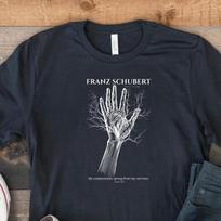 Franz Schubert T-Shirt and kids tshirt — Woodcut Art Print, Classical Music Gift, Dark Academia Tee 150 gray