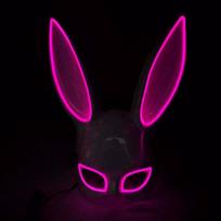 Mask Bunny Mask Mask LED Light Cosplay Party Props Party Mask Props Cosplay Mask Led Light up Mask balta