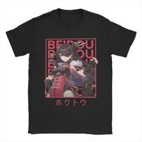 Casual Genshin Impact  Tshirts Unisex Unisex Crewneck Pure Cotton T Shirts Paimon Emergency Food Tee Shirt Birthday Present Tops S gray