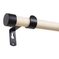 Sieninis viengubas karnizo rinkinys MARDOM Timber, ilgis 160 cm, skersmuo 25 mm, be žiedų, medinis