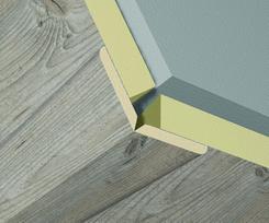 Kampas universalus KRONO ORIGINAL 8572, lankstomas laminuotos 3D sienų dangos MDF K047 apdailai, 260